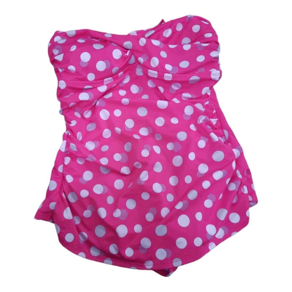 Jantzen pink polka dot strapless bathing suit